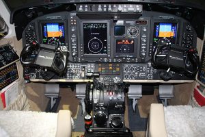 Cockpit view inside the Aeropearl latest Generation B350i Kingair